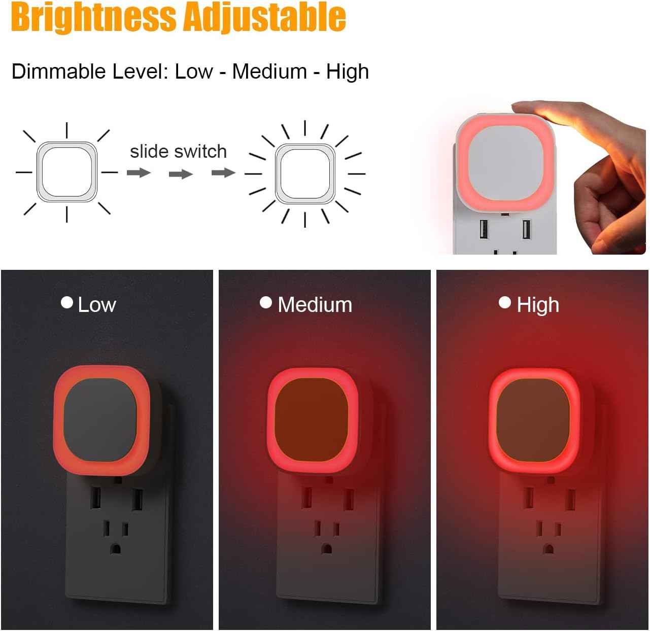 LumiDream LED Night Light for Elderly Parents, Auto Dusk to Dawn Sensor for Hallway and Stairs