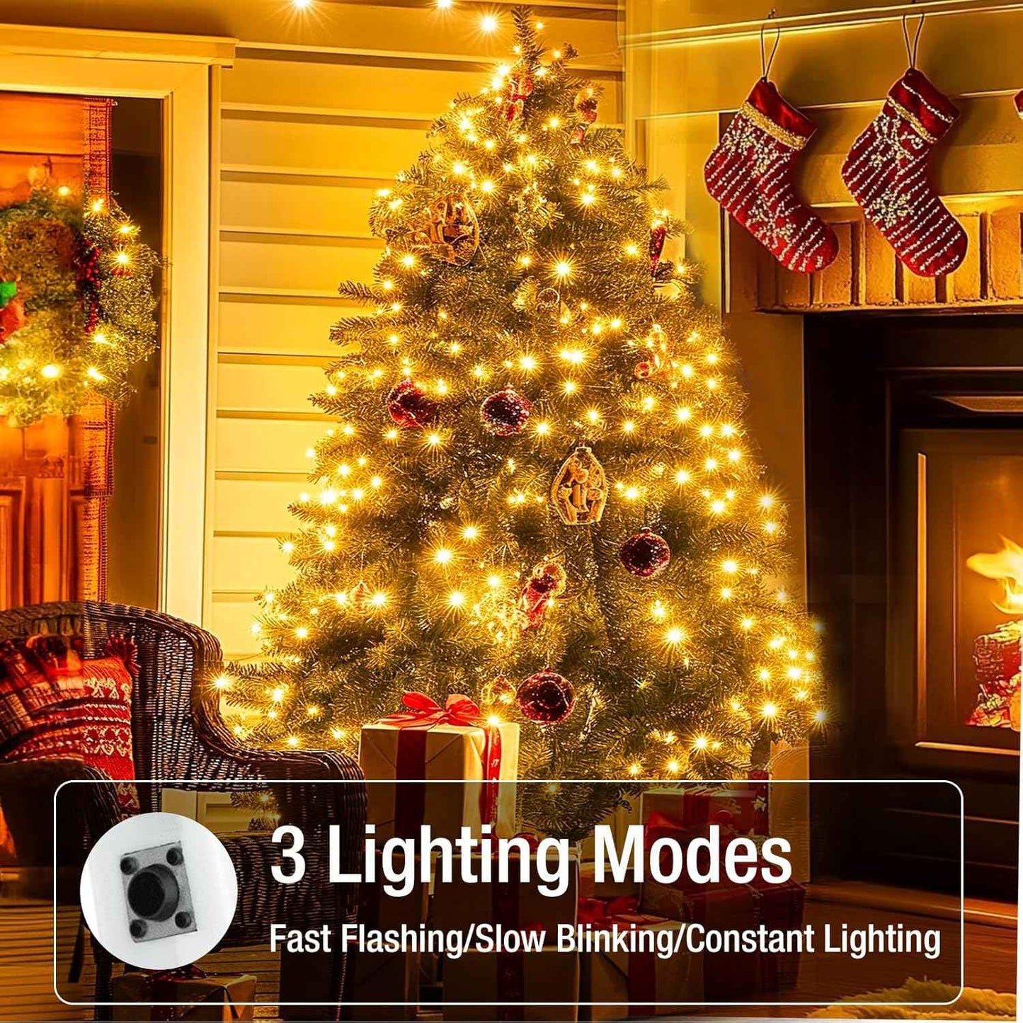 LuceAura Battery Fairy Lights – Cool to Touch String Lights for Safe Bedroom and Dorm Use, 1.5V Low Voltage LED Night Lighting
