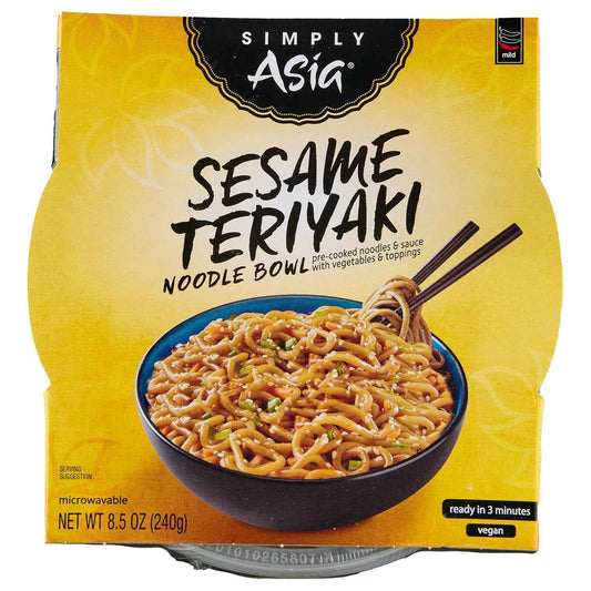 Simply Asia Sesame Teriyaki Noodle Bowl – 3-Minute Vegan Lunch for Home Office Focus Sessions