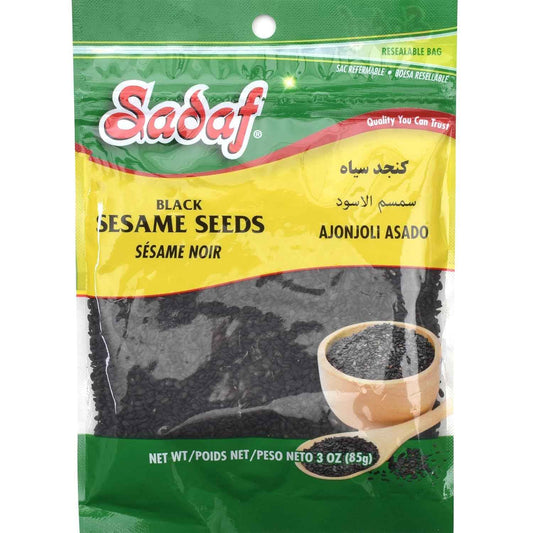Sadaf Black Sesame Seeds - Thoughtful Gourmet Pantry Gift for Home Cooks and Foodie Friends, 3 oz Resealable Bag