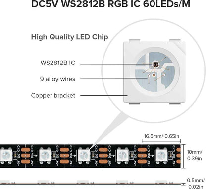 SEZO WS2812B ECO LED Strip – Bedroom Ambient Lighting for Cozy Living Room Atmosphere