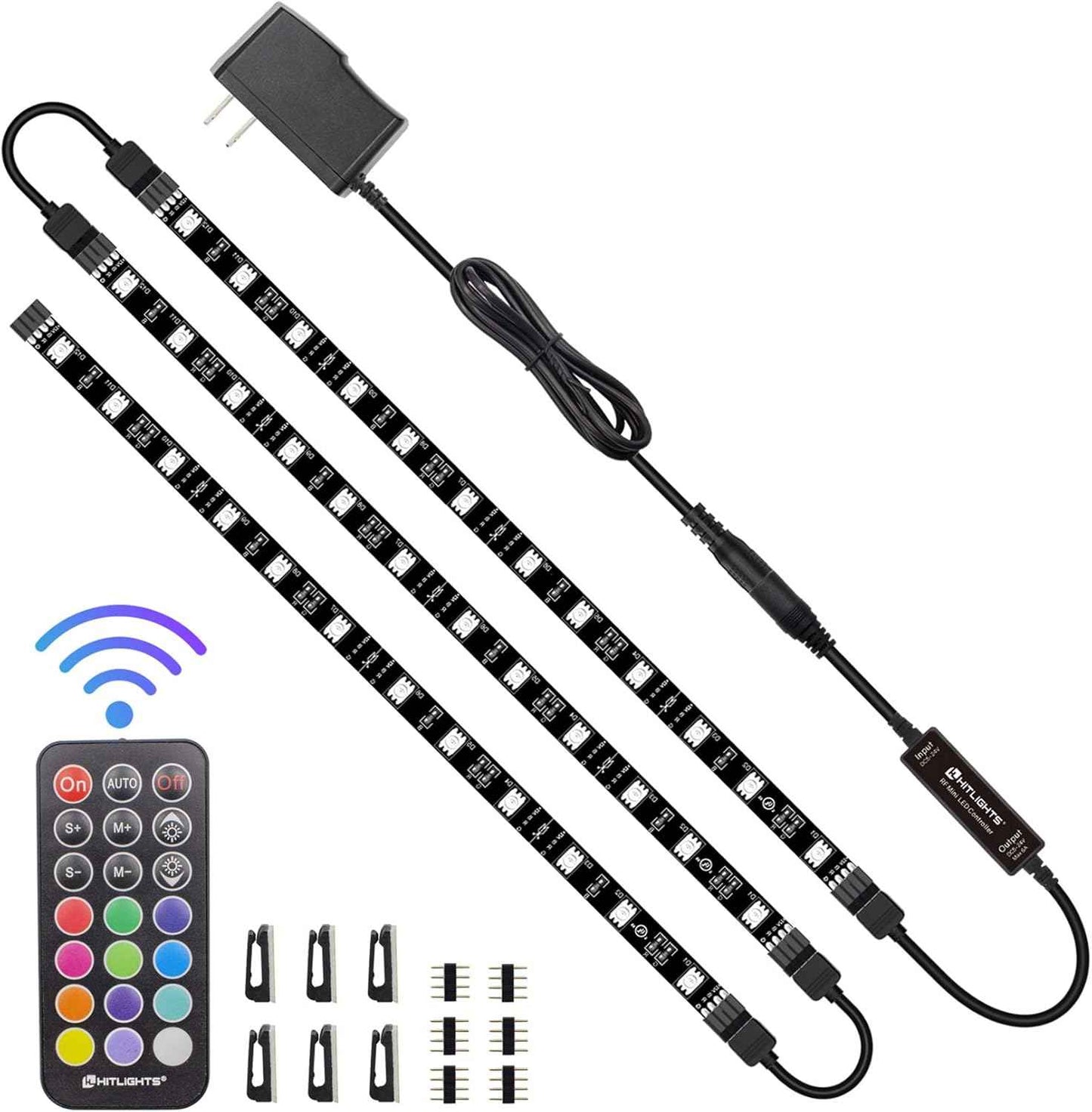 HitLights LED Strip Lights RGB Accent Kit Birthday Gift for Her, Housewarming Present, and Valentine's Day Surprise with RF Remote