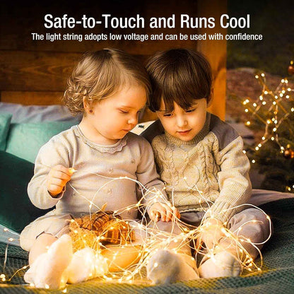 LuceAura Battery Fairy Lights – Cool to Touch String Lights for Safe Bedroom and Dorm Use, 1.5V Low Voltage LED Night Lighting