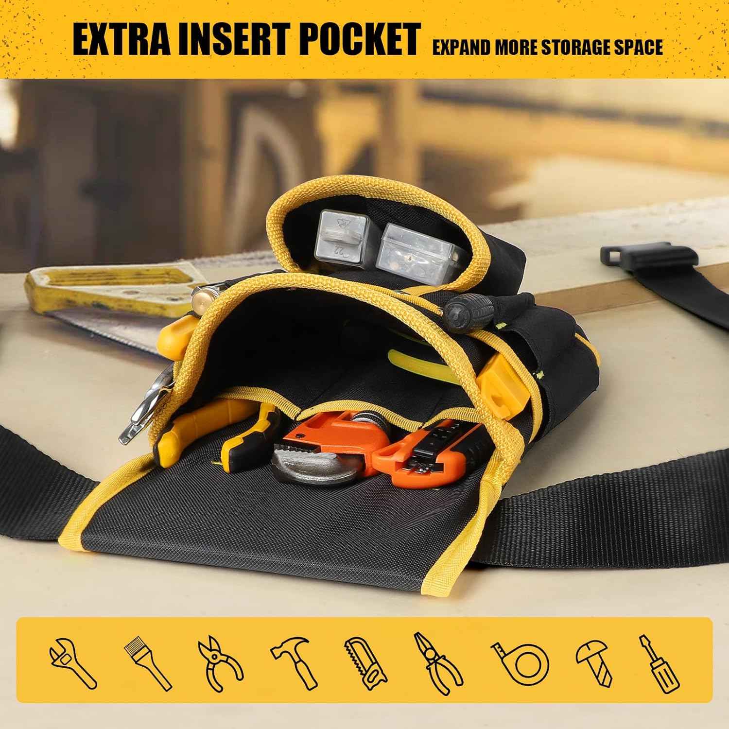 UUP Magnetic Tool Belt for Men – Thoughtful Valentine's Day Gift for Husband, Heavy Duty 26 Pocket Tool Pouch for Carpenters and Electricians