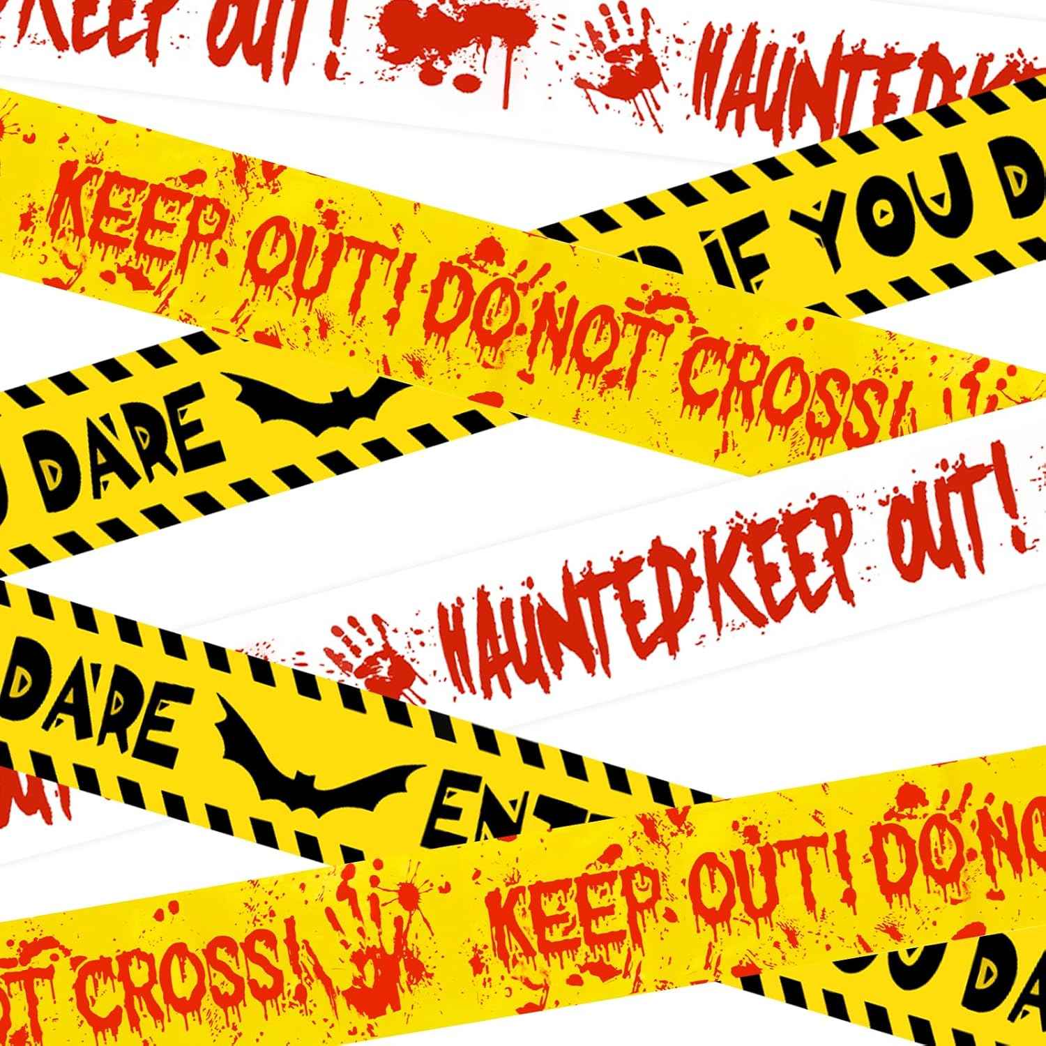 HauntHouse Halloween Caution Tape Set – Spooky Housewarming Gift for New Homeowner Party Hosts