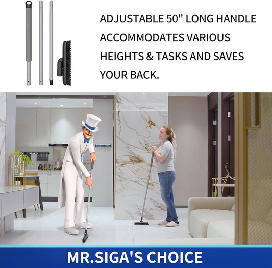 3-section adjustable steel pole extending to 50 inches with locking mechanism