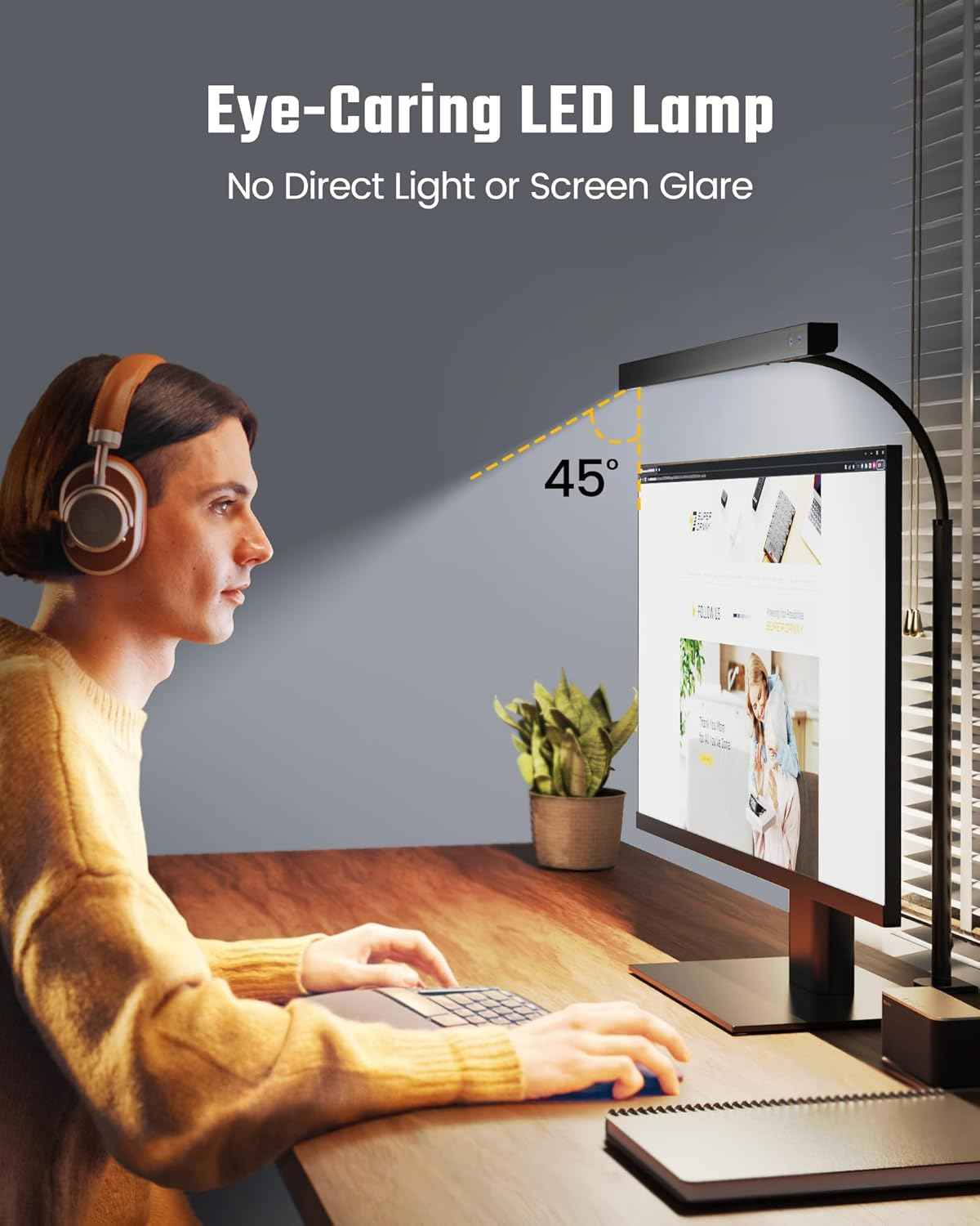 SUPERDANNY LED Desk Lamp – Eye-Caring Reading Light to Reduce Fatigue During Long Study Sessions