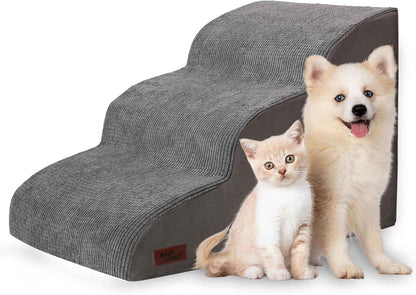 Aodisman Foam Pet Stairs – Non-Slip Steps for Senior Dogs and Cats, Joint-Safe Sofa Access