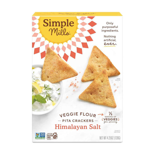 Simple Mills Veggie Pita Crackers, Himalayan Salt – School Lunchbox Crackers That Sneak Veggies Into Kids' Snacks