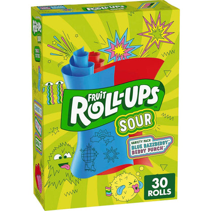 Fruit Roll-Ups Vitamin C Fruit Snacks – Better-for-You Pantry Snack for Families, 30-Count Sour Variety