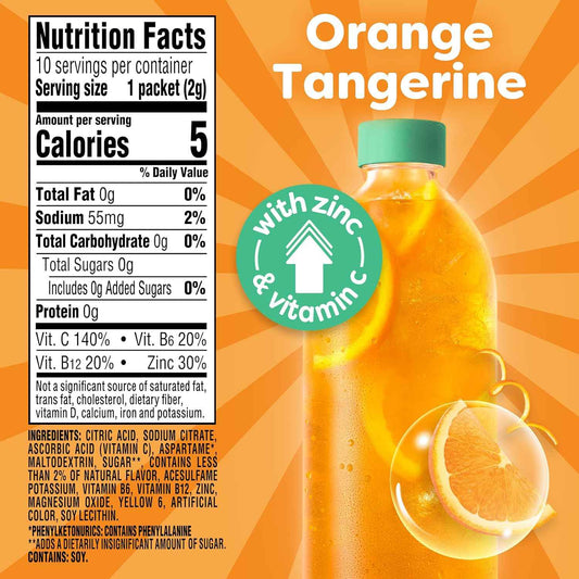 Crystal Light Immunity Support Orange Tangerine Packets – Personal Care Routine Essential for the Home Pantry, Low-Calorie Vitamin Water Alternative