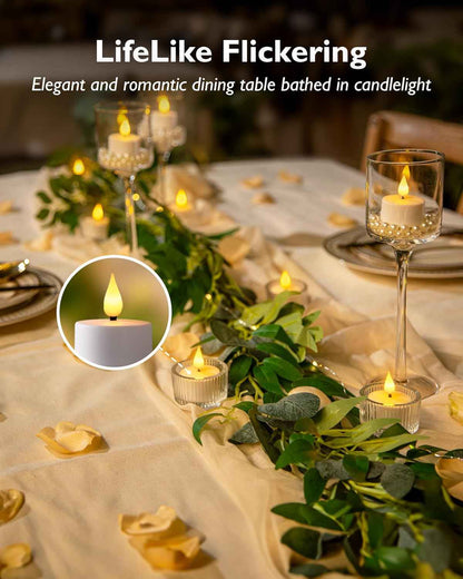 Homemory Rechargeable Tea Lights — Thoughtful Housewarming Gift for Her, 6-Pack with Timer