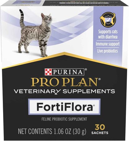 Pro Plan Veterinary Supplements FortiFlora Daily Probiotic Powder for Cats – At-Home Digestive Wellness Ritual with Liver Flavor and Immune Support