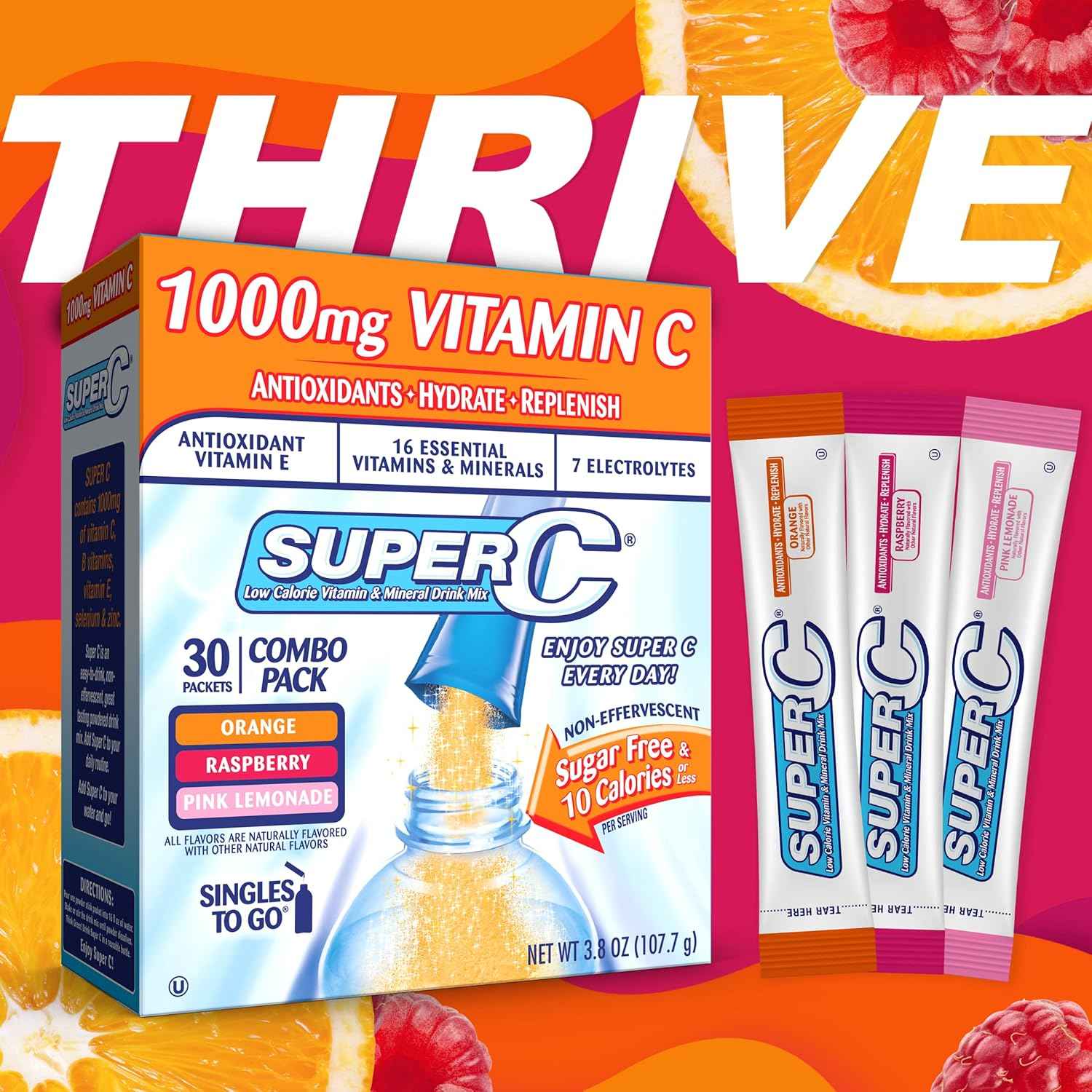 Super C Singles to Go Powder Packets – Portable Hydration Mix for Hiking and Trail Days