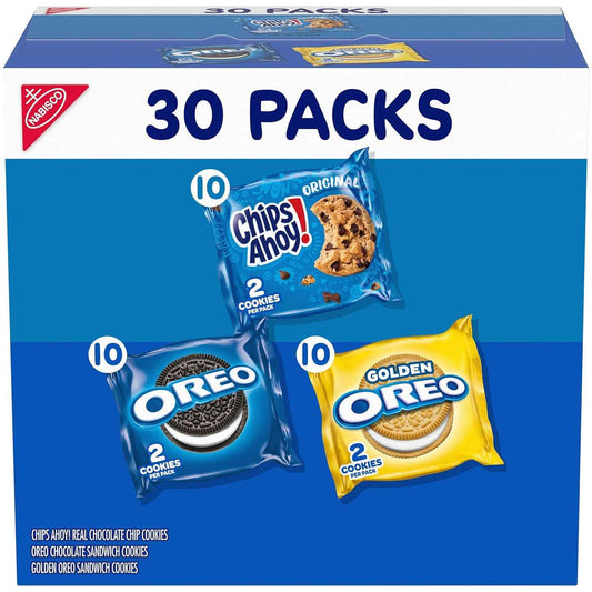 Nabisco Sweet Treats Cookie Variety Pack – School Lunchbox Snack for Kids, 30 Pouches of OREO & CHIPS AHOY!