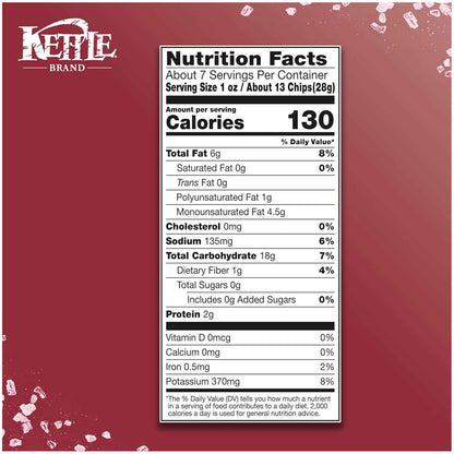 Kettle Brand Air Fried Sea Salt & Vinegar Chips – Lighter Pantry Snack for Mindful Snackers, 6.5 oz Bag