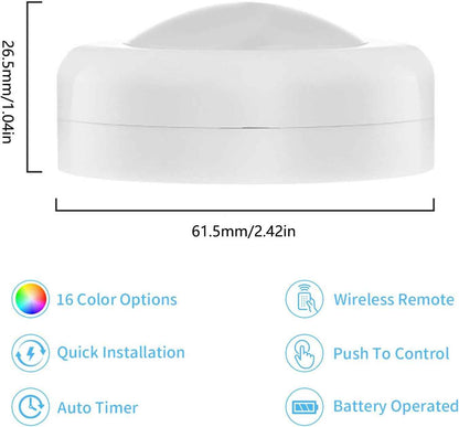 LED Puck Lights with Remote Control – Color-Changing Accent Lighting for Bookshelves, Living Room, and Bar Area