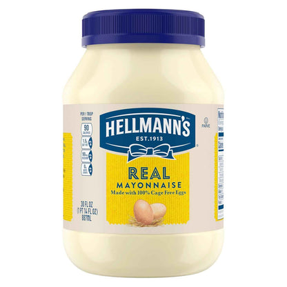 Hellmann's Real Mayonnaise 30 oz – Bulk Meal Prep Staple for Weekly Cooking and Batch Recipes