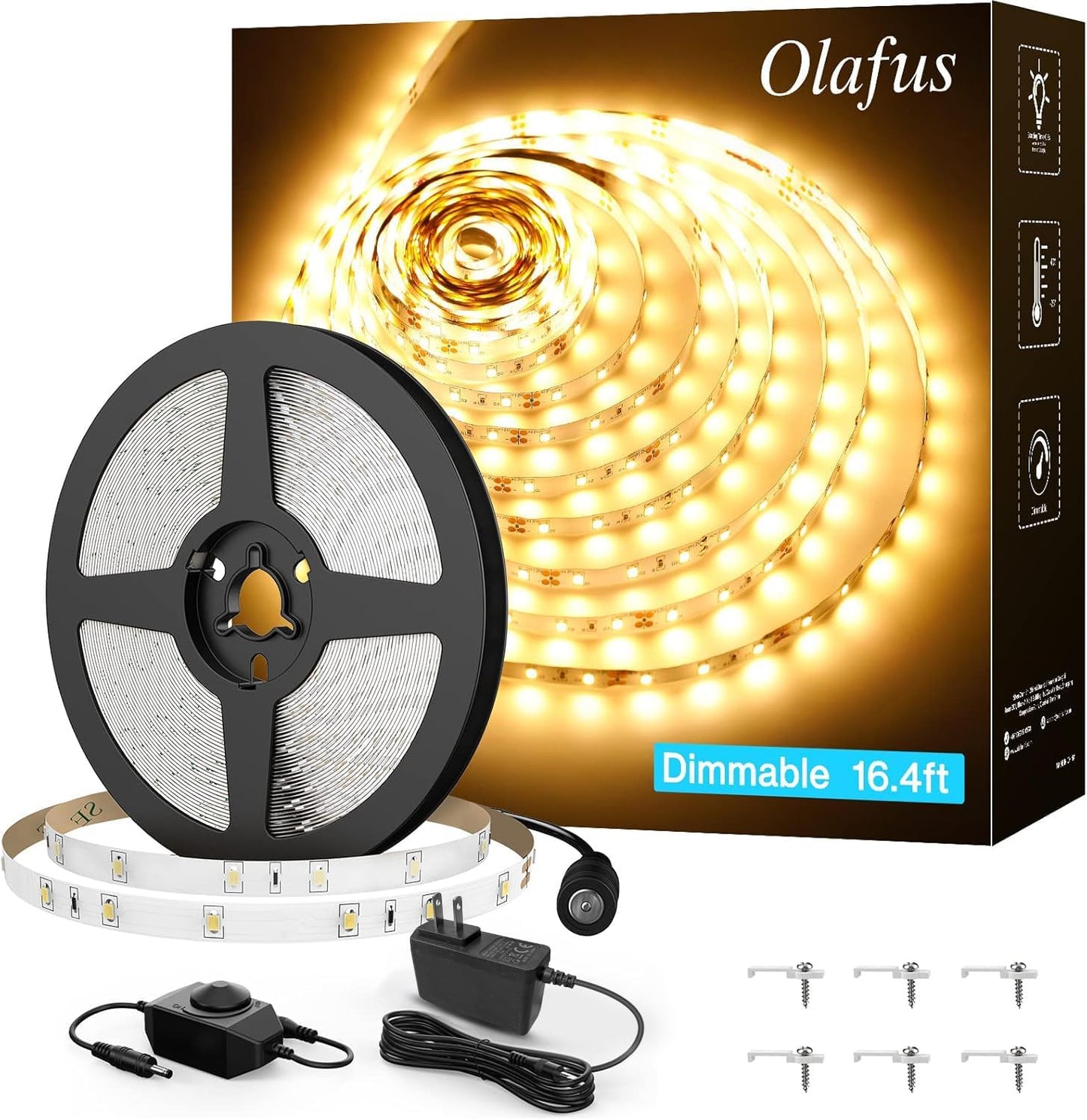300 bright 2835 smd leds on 16.4ft strip (and 600 on 32.8ft variant)