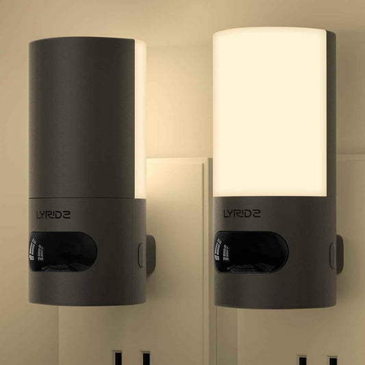 Lyridz Plug-in LED Night Light with Motion Sensor – Flameless Nighttime Lighting for Elderly Parents, Hallway and Stair Safety, 2 Pack