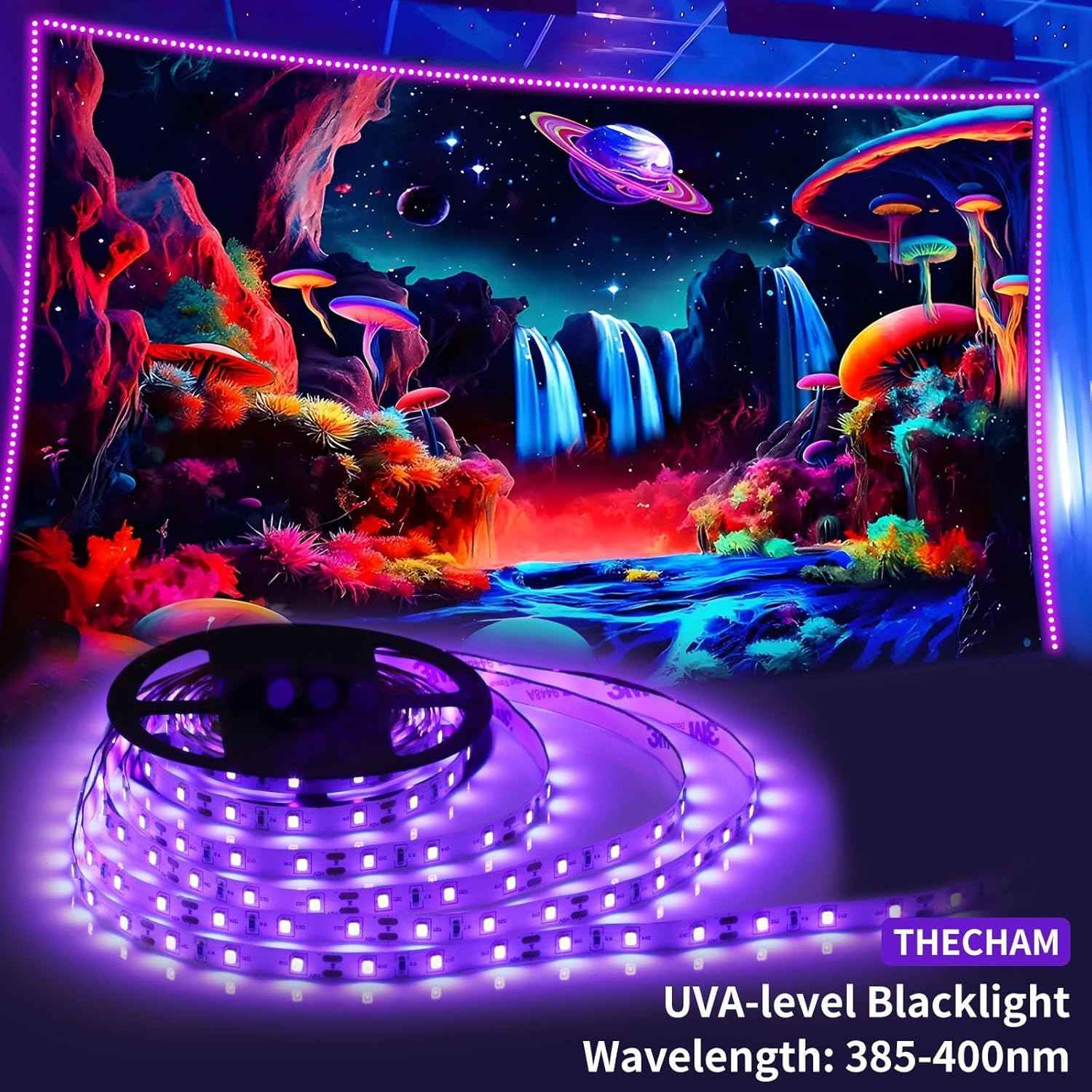 Aogiftr Blacklight LED Strip Kit – Thoughtful Housewarming Gift for Party Lovers, 3 Modes Dimmable Glow Lighting