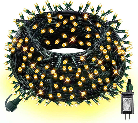 Dazzle Bright 8-Mode Indoor String Lights – 300 LED Green Wire for Christmas Tree, Wall Décor and Festive Home Styling