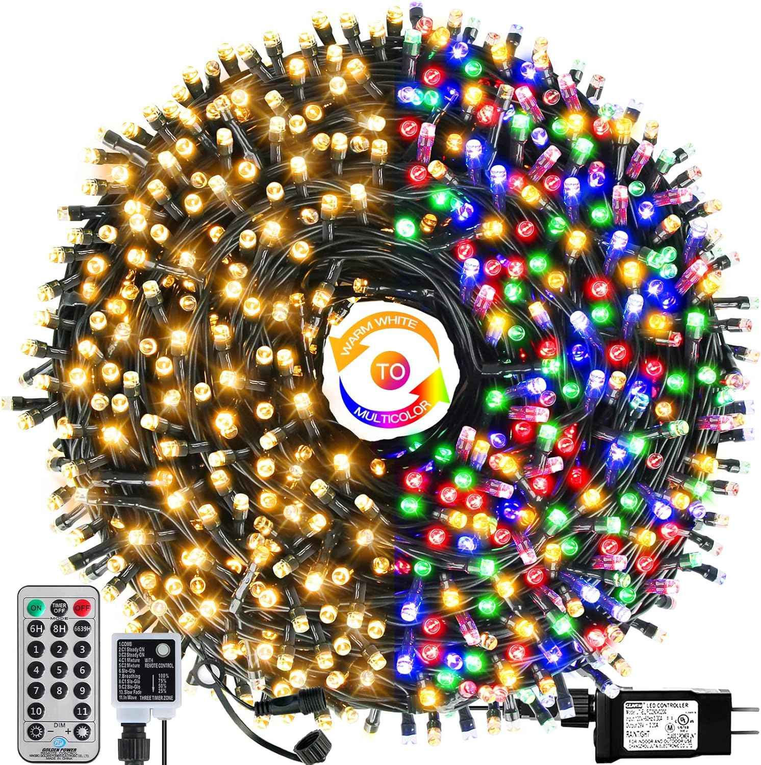 LumifyHome Weatherproof Fairy Lights 300 LED End-to-End Connectable 324FT Coverage for Garden Fence Roofline