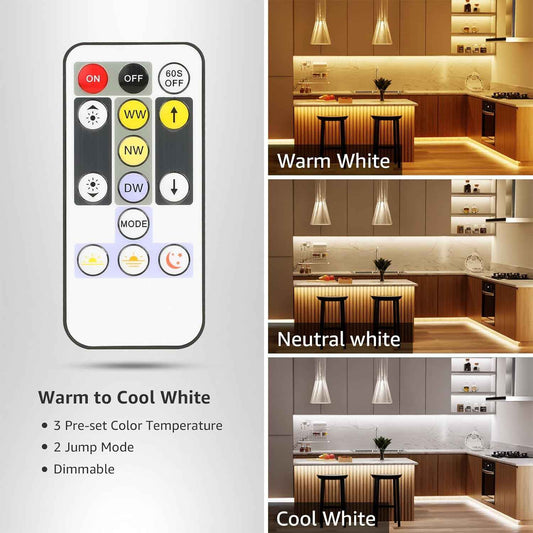 Lepro LED Tunable White Strip Light – Cozy Bedroom Accent Lighting, 16.4ft Dimmable Tape for Living Room Ambiance