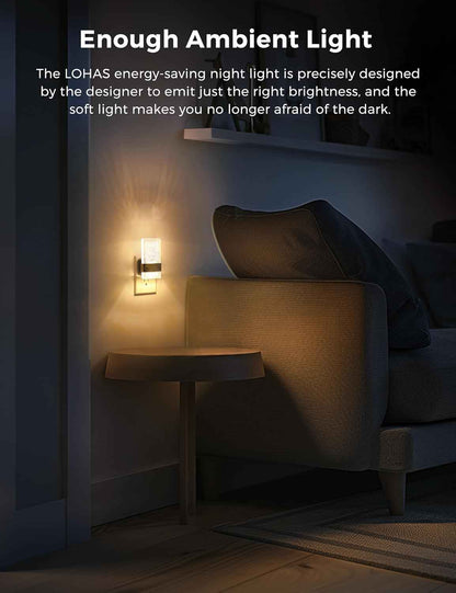 L LOHAS LED Night Light – Flameless Nightlight for Bathroom and Hallway, Dusk to Dawn Sensor for Safer Night Navigation