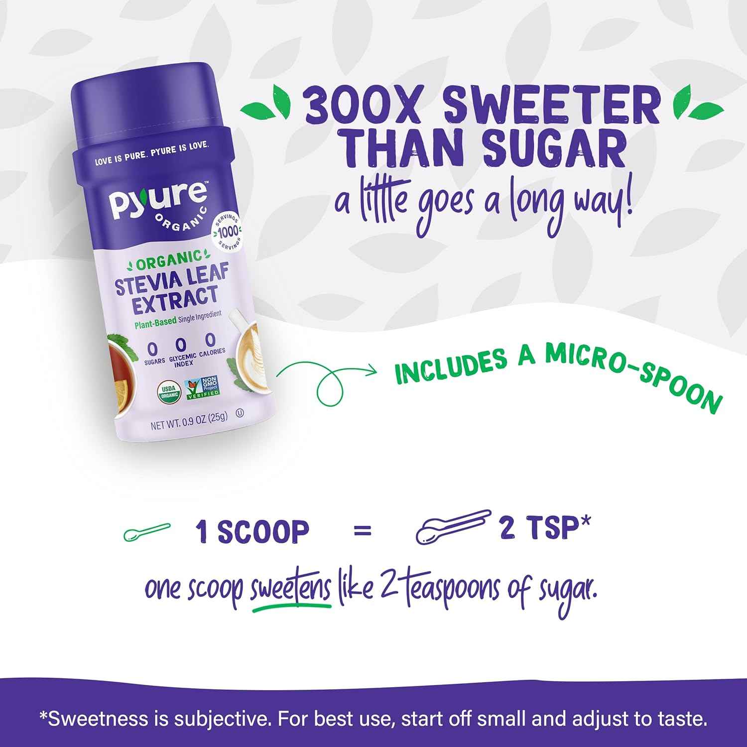 Pyure Organic Stevia Extract Powder – Minimalist Pantry Sweetener, Single-Ingredient Clean Label Design