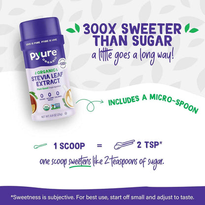 Pyure Organic Stevia Extract Powder – Minimalist Pantry Sweetener, Single-Ingredient Clean Label Design