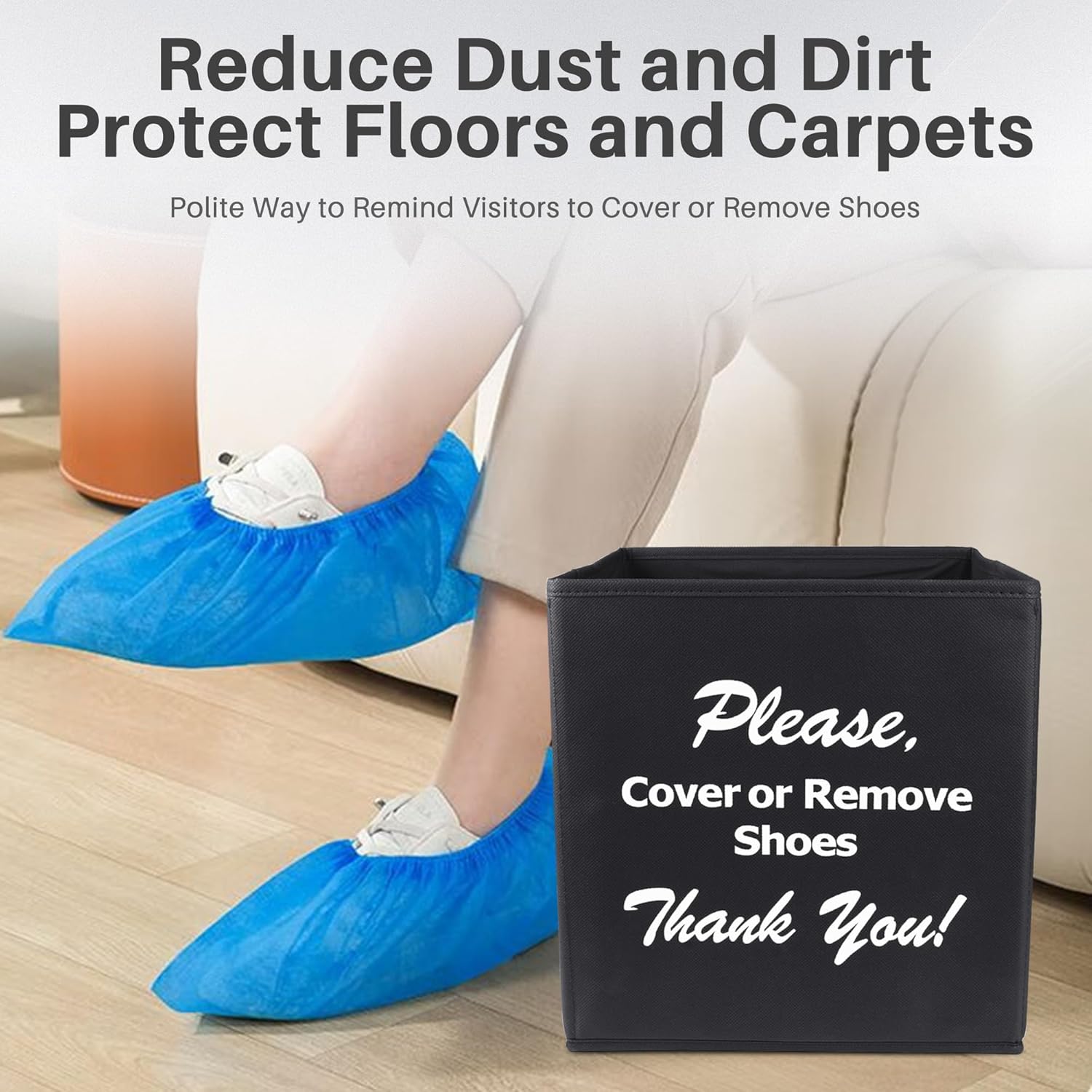 Opret_Large_Shoe_Cover_Box_Black,_Real_Estate_Agent_Supplies,_Disposable_Shoe_Cover_Dispenser_Box_for_Open_House,_Please_Cover_or_Remove_Shoes,_Foldable_Storage_Bin_for_Shoe_Bootie