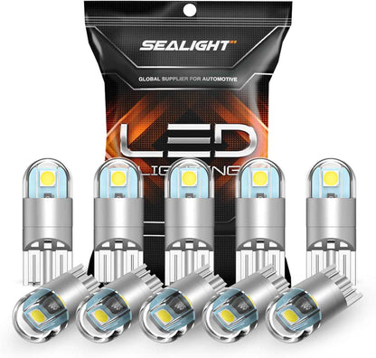 SEALIGHT 194 LED Bulb 6000K White 10-Pack – Thoughtful Birthday Gift for the Car Enthusiast Who Has Everything