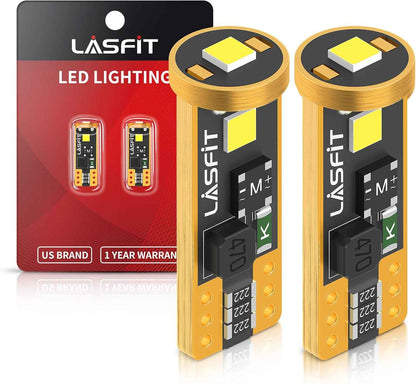 LASFIT 194 LED Bulb for License Plate and Interior, Child-Safe Cool White 6000K Upgrade
