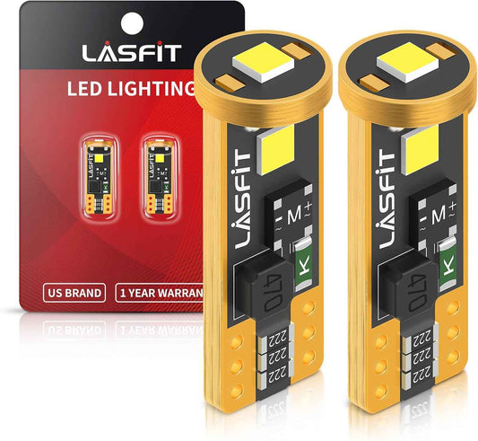 LASFIT 194 LED Bulb for License Plate and Interior, Child-Safe Cool White 6000K Upgrade