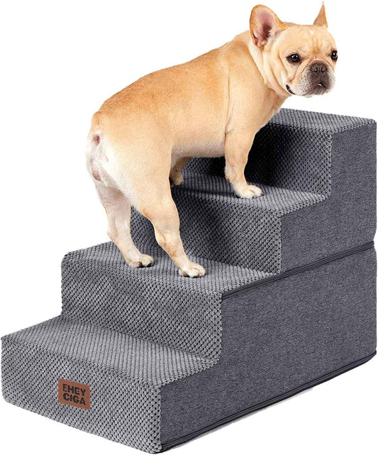 EHEYCIGA Dog Stairs for Bed 18" – Recovery Foam Steps for Post-Surgery and Arthritic Pets