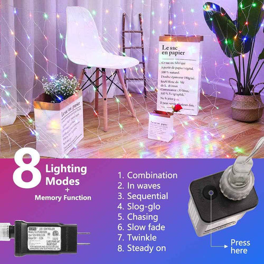 LYHOPE 12ft x 5ft LED Net Lights – IP44 Waterproof Mesh for Patio, Porch, and Outdoor Garden Hedges