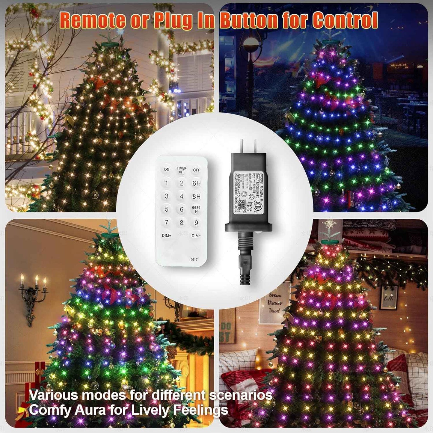 Kringle Bros Christmas Tree Lights – Thoughtful Holiday Gift for Mom & Family, Easy Install Halo Design