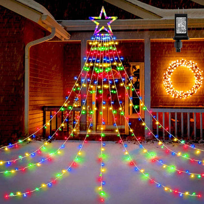 BlcTec Waterfall Christmas Lights – Family-Safe Yard and Playroom Décor with Cool-Running LEDs and Timer