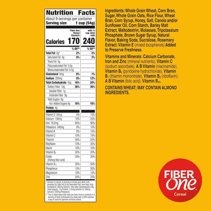 Fiber One Honey Clusters Cereal – Lunchbox and After-School Snack, Whole Grain Cereal Kids Actually Eat