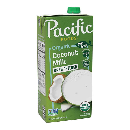 Pacific Foods Organic Unsweetened Coconut Milk – Kid Friendly Plant Based Milk for Lunchboxes and Family Breakfasts