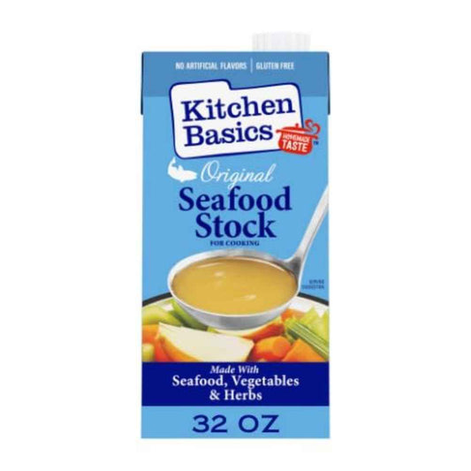 Kitchen Basics Seafood Stock – Ready-to-Use Cooking Base for Fast Weeknight Meals, 32 oz