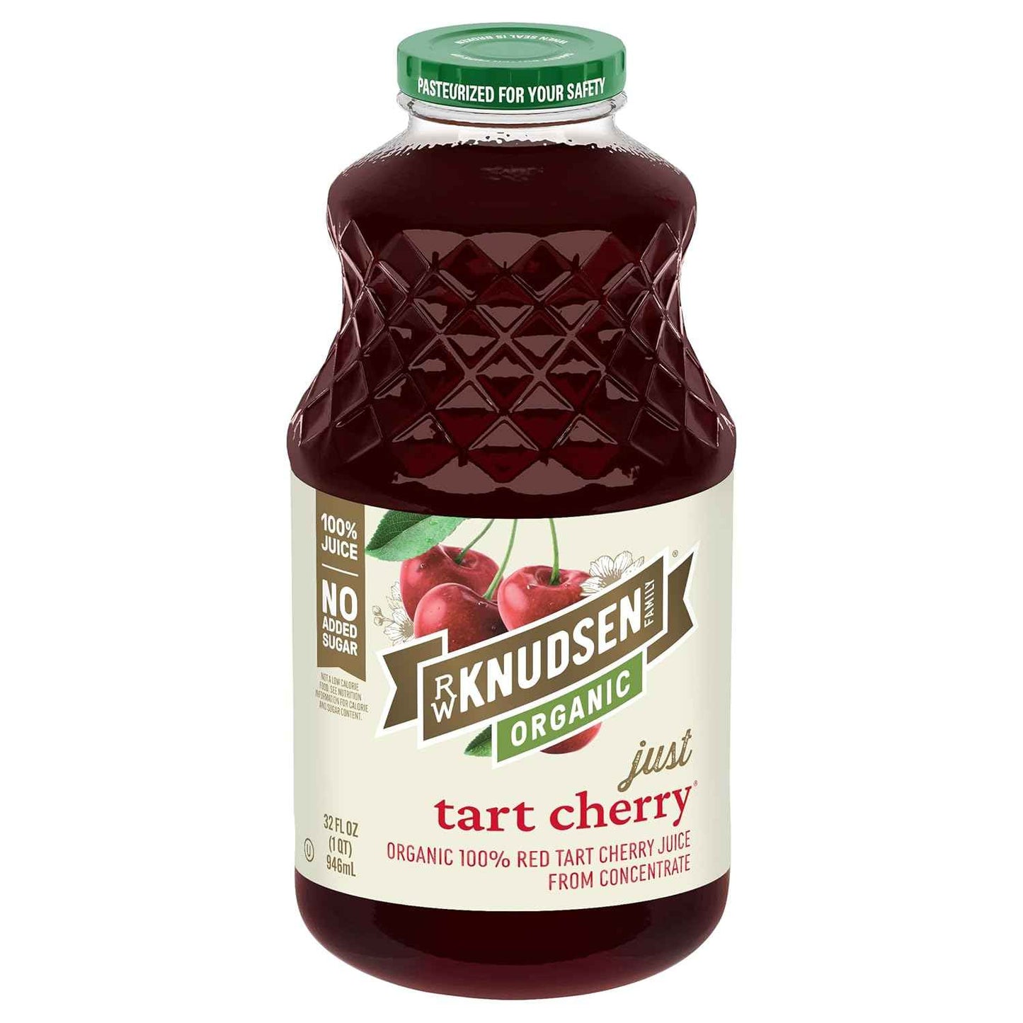 R.W. Knudsen Family Just Tart Cherry Juice – Kid-Friendly Family Breakfast Drink, 32 oz No Artificial Flavors