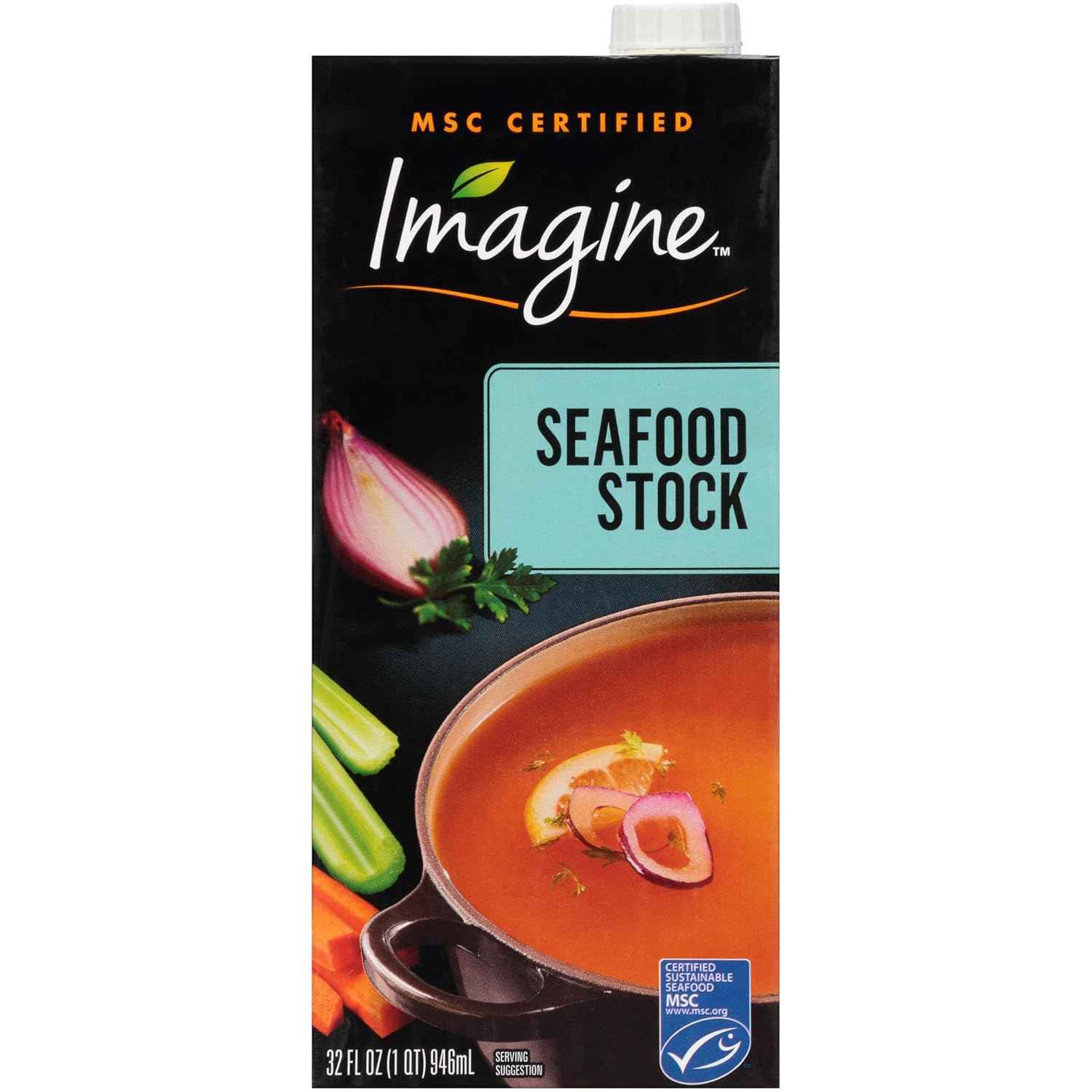 Imagine Seafood Stock 32 oz – Allergen-Friendly Fish Stock for Family Weeknight Dinners