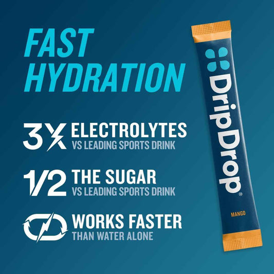 DripDrop Hydration Powder – Tropical Variety Pack Electrolyte Sticks for Daily Wellness and Self-Care Routines