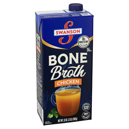 Swanson Gluten-Free Chicken Bone Broth – 32 oz Family-Friendly Cooking Base for Kid Meals