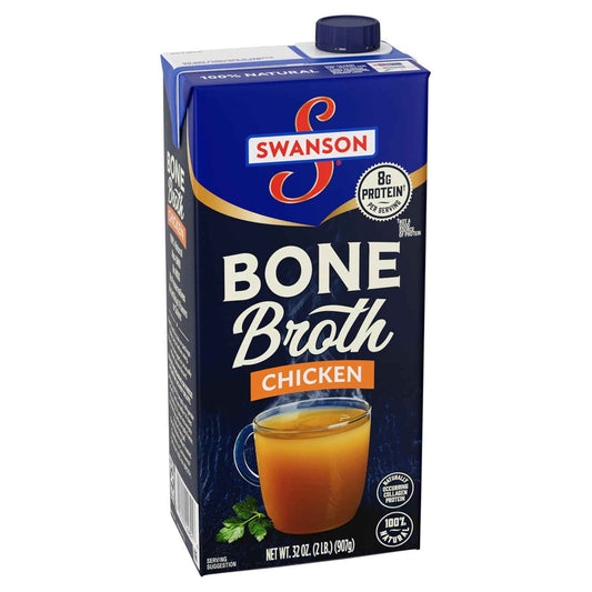 Swanson Gluten-Free Chicken Bone Broth – 32 oz Family-Friendly Cooking Base for Kid Meals