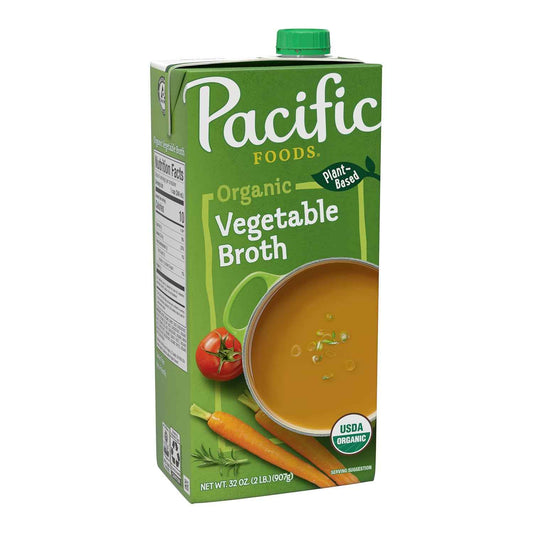 Pacific Foods Organic Vegetable Broth – Simple Pantry Staple for Uncluttered Kitchens, 32 oz Carton