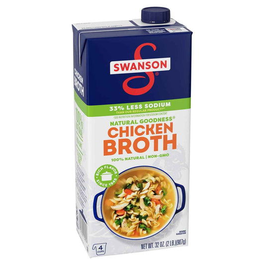 Swanson Natural Goodness Lower Sodium Chicken Broth – Simple, Clean-Label Broth for the Intentional Kitchen