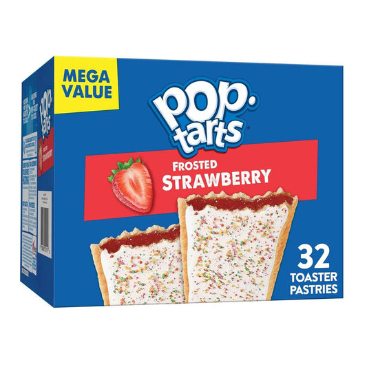Pop-Tarts Frosted Strawberry Toaster Pastries 32ct – Quick Office Breakfast Snack for Busy Workdays